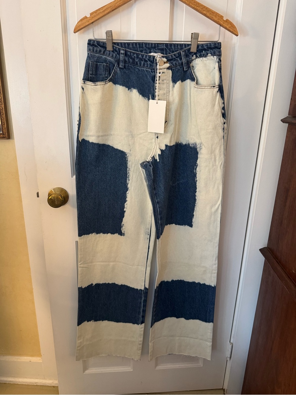 Women’s Two-Tone Blue and White Patchwork Jeans